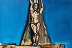 Jesus Christ on a Plastic Sign